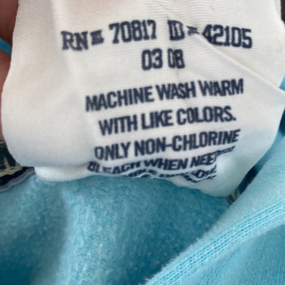 Vintage Y2K 00’s 08’ PINK Victoria's Secret Light Blue Peace Sign Zip Up Hoodie - Picture 16 of 16